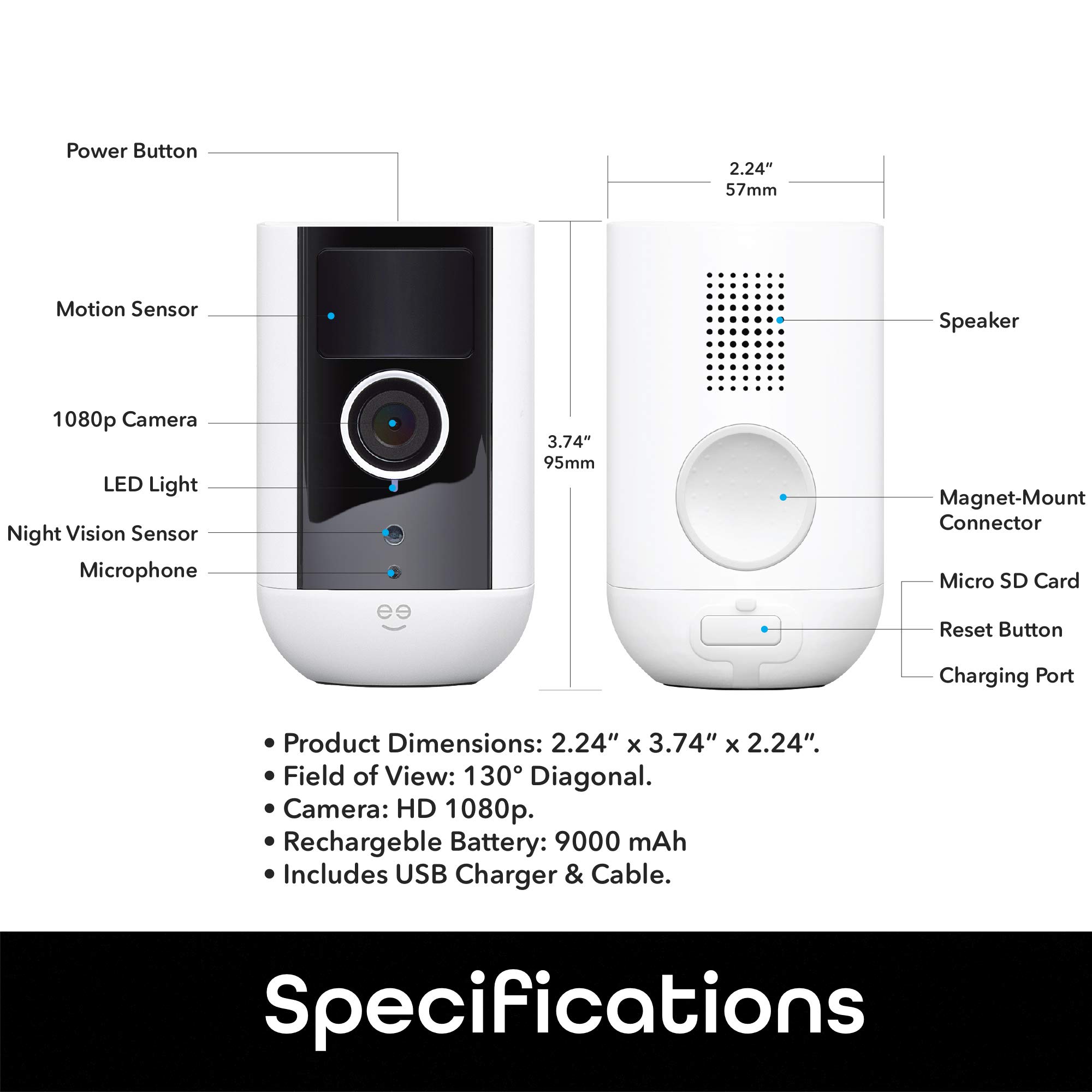 Geeni Freebird 2K Wireless Security Camera, Battery-Powered Outdoor Camera with Magnetic Mount, Smart Motion Detection, Night Vision, Waterproof, 2-Way Audio, Works with Alexa & Google - Image 9