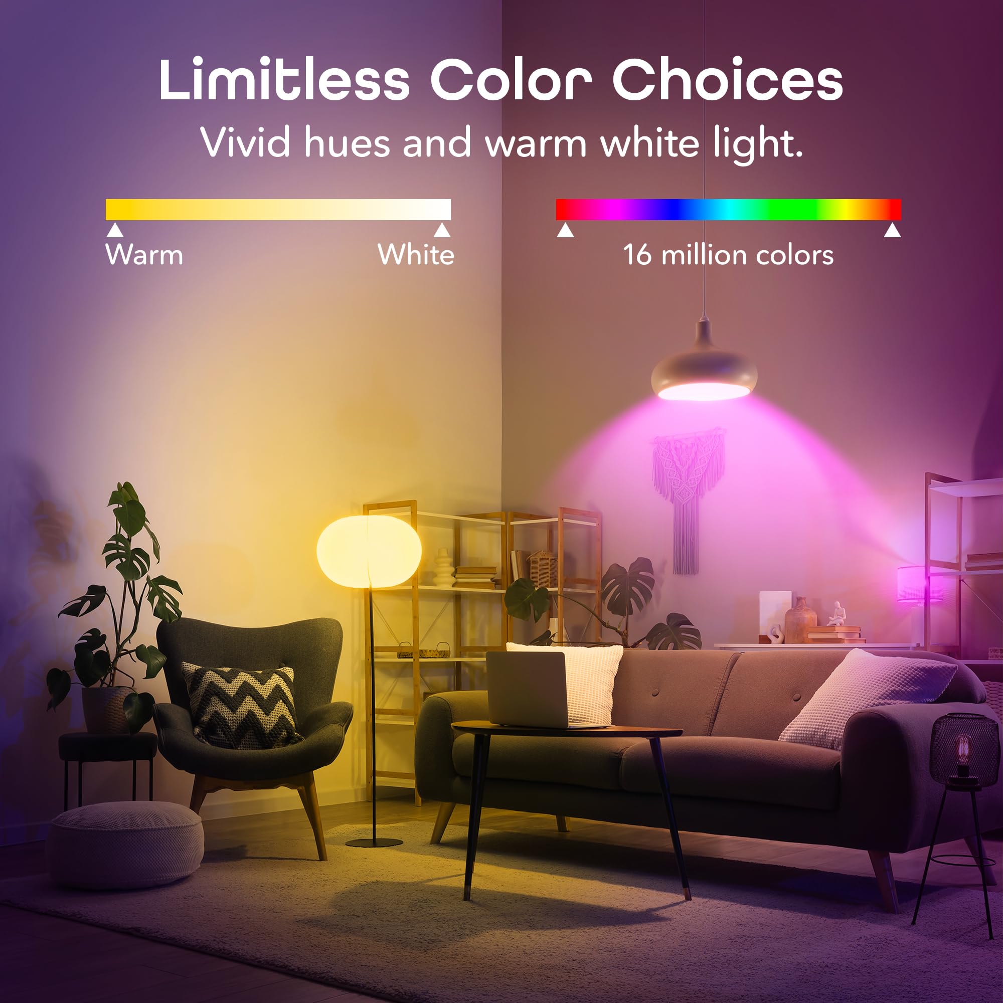 Geeni PRISMA 1050 Wi-Fi LED Light Bulb, Multicolor (2700K): Dimmable LED, A21, 75-Watt Equivalent: Works with Alexa & Google Assistant - Image 4