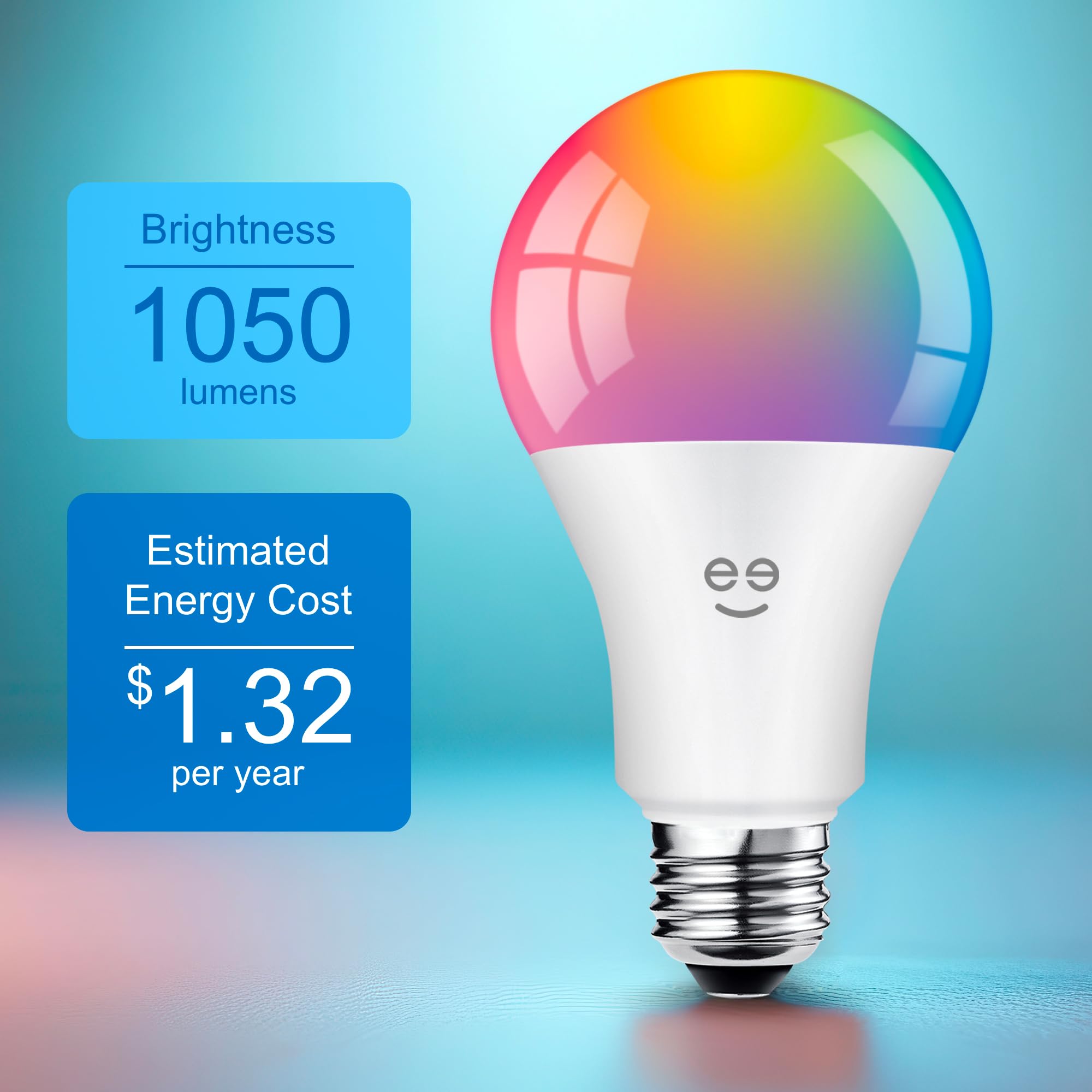 Geeni PRISMA 1050 Wi-Fi LED Light Bulb, Multicolor (2700K): Dimmable LED, A21, 75-Watt Equivalent: Works with Alexa & Google Assistant - Image 9