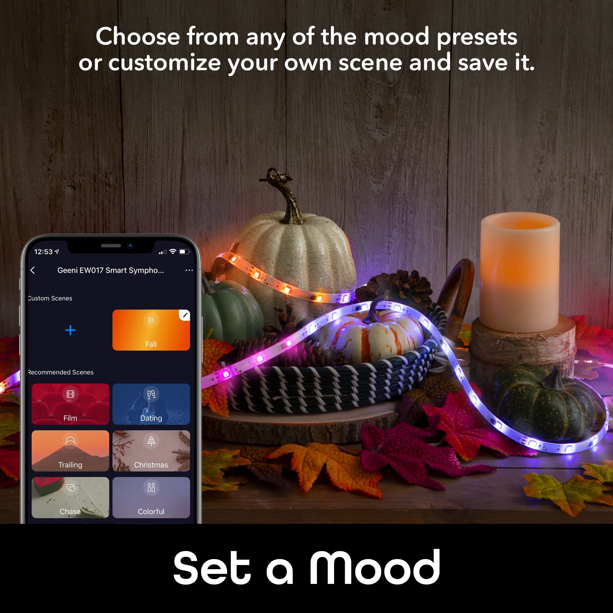 Geeni Prisma Symphony Smart LED Strip Lights, RGBIC Neon Color Changing WiFi Lights with App Remote Control and Music Sync, Compatible with Alexa and Google Home, 16.4 ft - Image 7