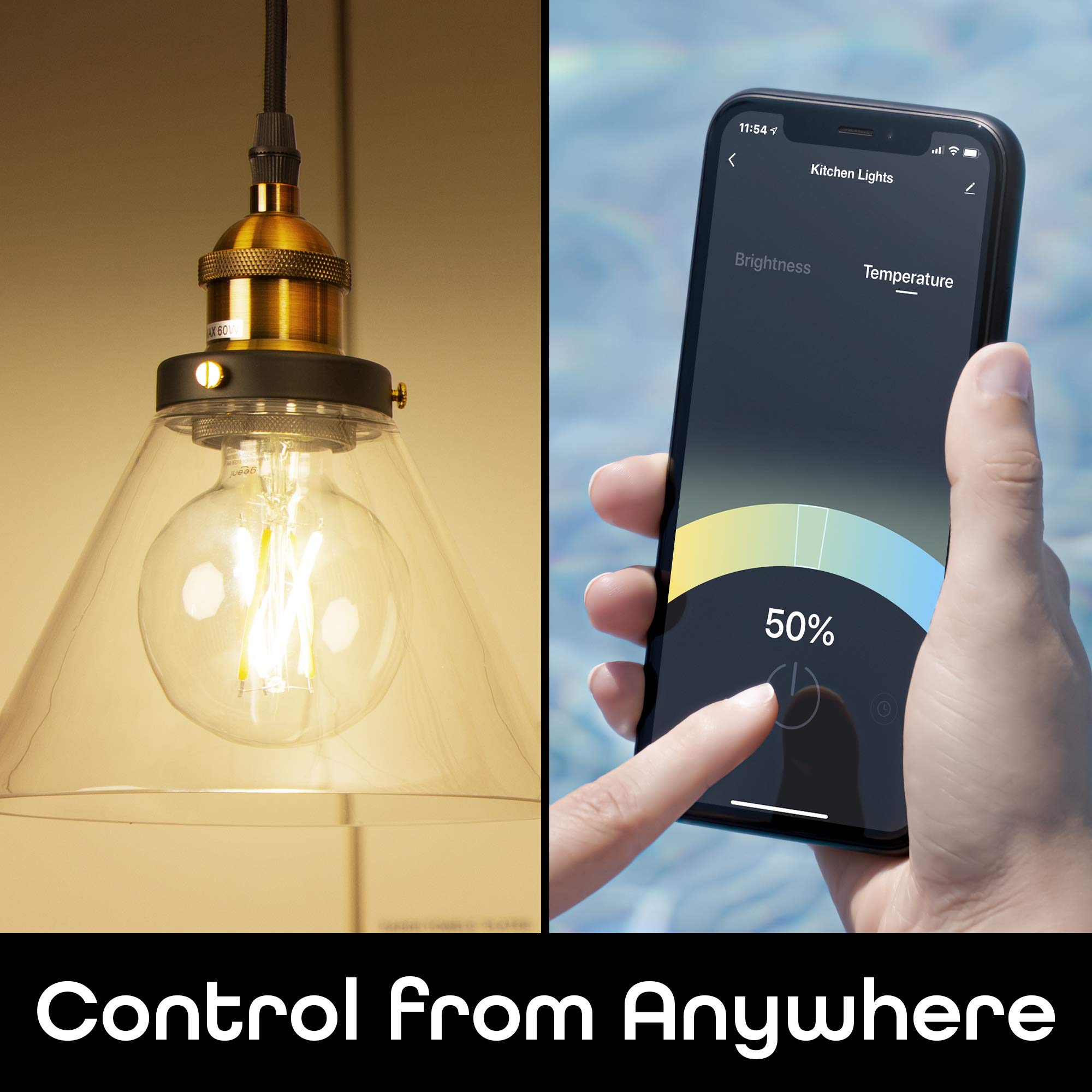 Geeni Smart Light Bulb - Alexa and Google Home Compatible, Tunable White LED Programmable and Dimmable WiFi Light Bulb, App Controlled (G25-2 Pack) - Image 3