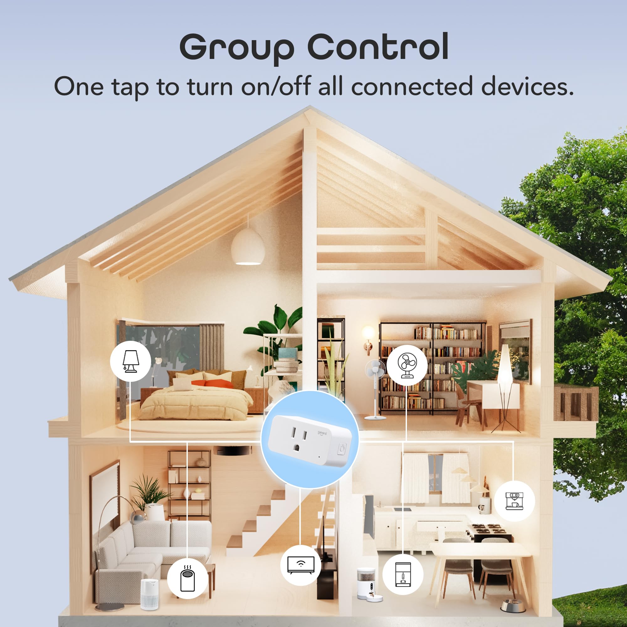Geeni Smart Plug Mini 15A WiFi Outlet 2-Pack, Compatible with Alexa Google Home, No Hub Required, App Remote Control, UL Certified White - Image 6