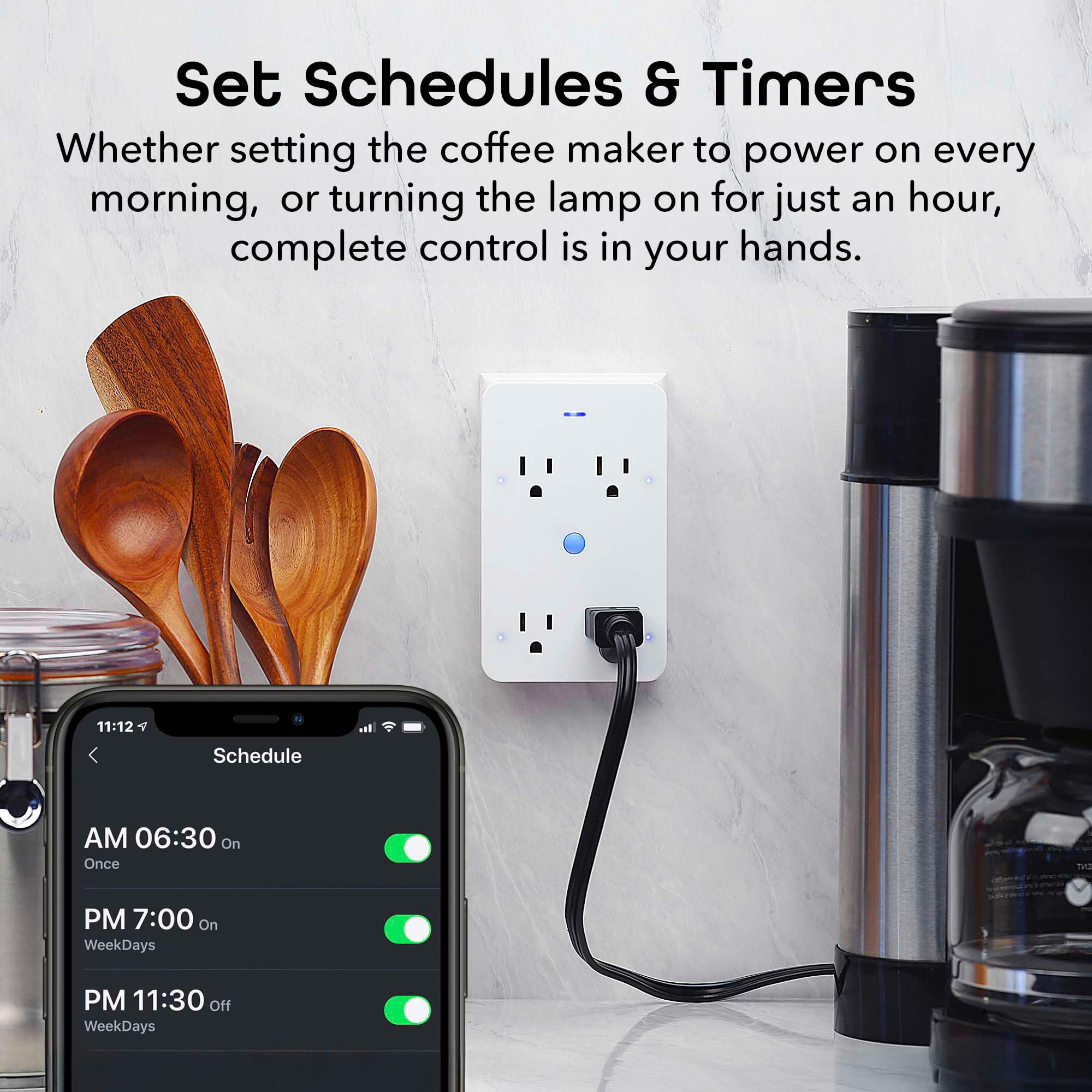 Geeni Smart Wi-Fi 4 Outlet Plug with Surge Protection - Compatible with Alexa & Google Home, White: 1-Pack - Image 8